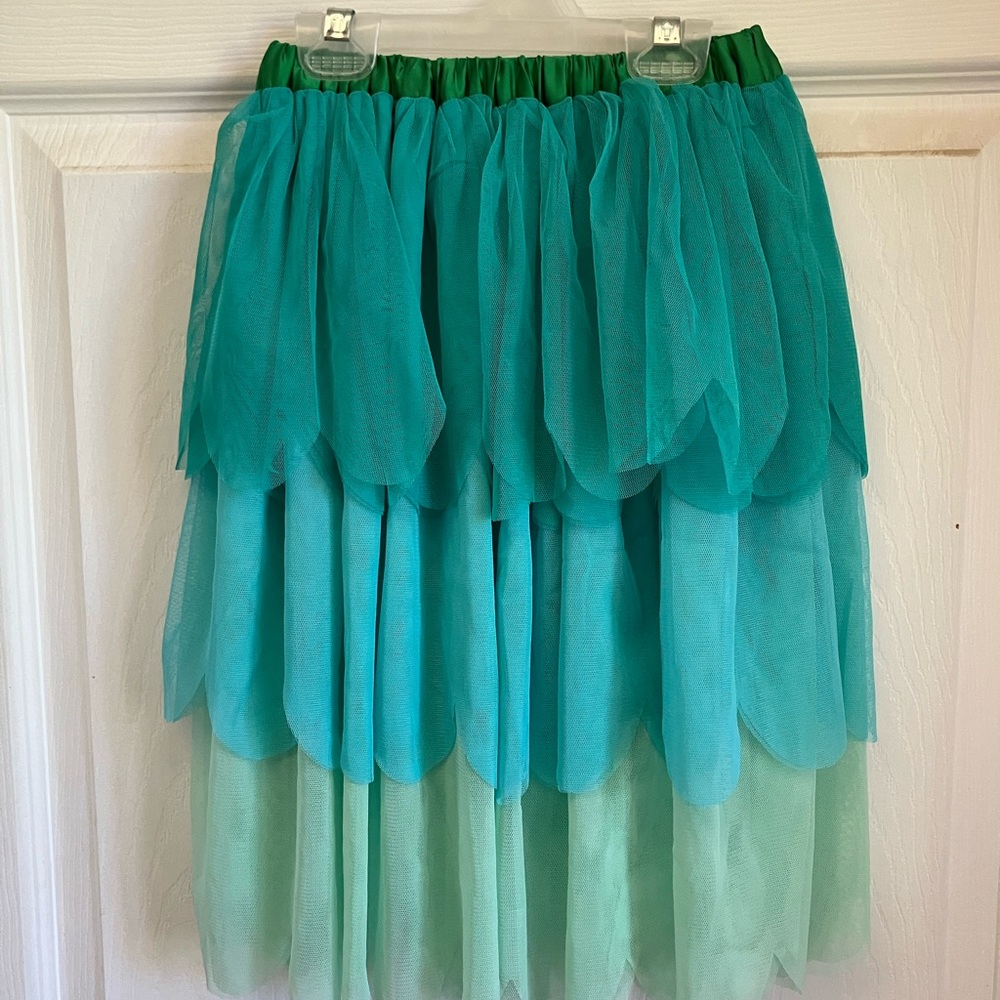 Hanna Andersson Teal and Mint Layered Skirt